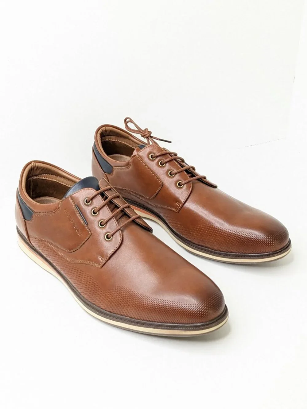 Bruno Marc Plain Toe Smart Dress Shoes Brown Men's 12